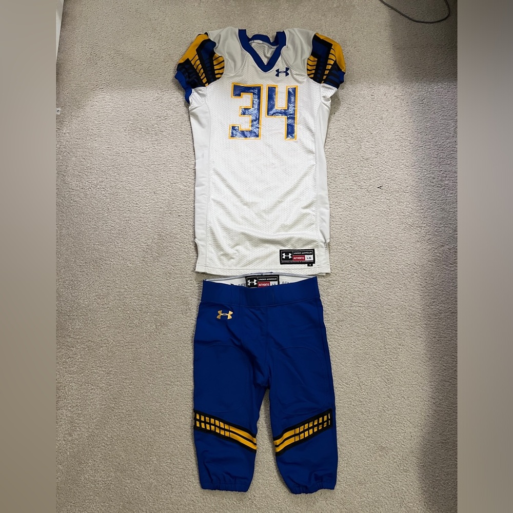 Men large football jersey & pants - Blue and white #34: Used